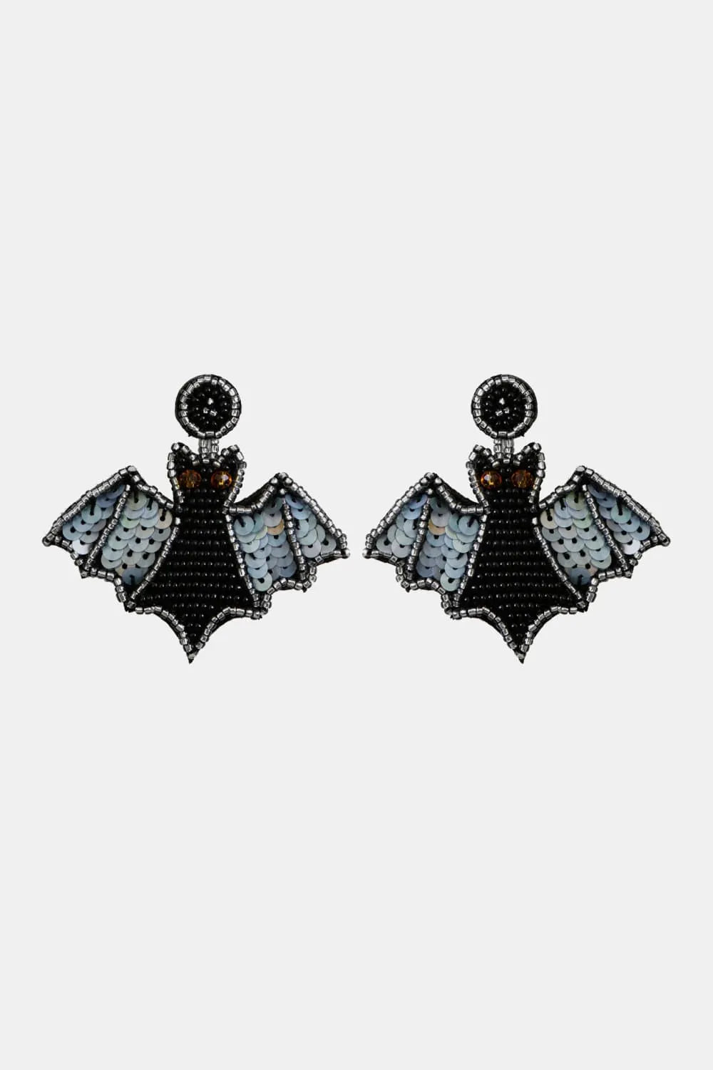 Bat Shape Beaded Dangle Earrings