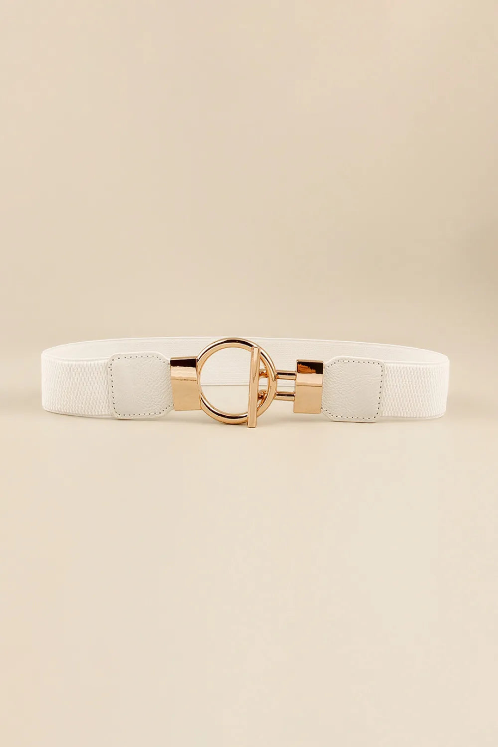 Circle Shape Buckle Zinc Alloy Buckle PU Leather Belt