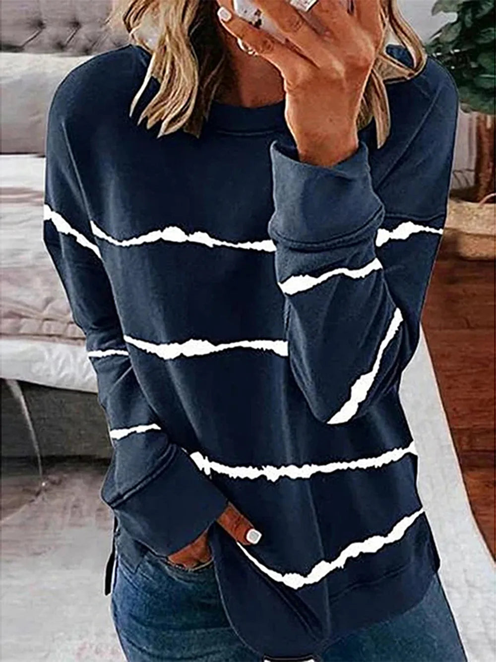 Striped Round Neck T-Shirt