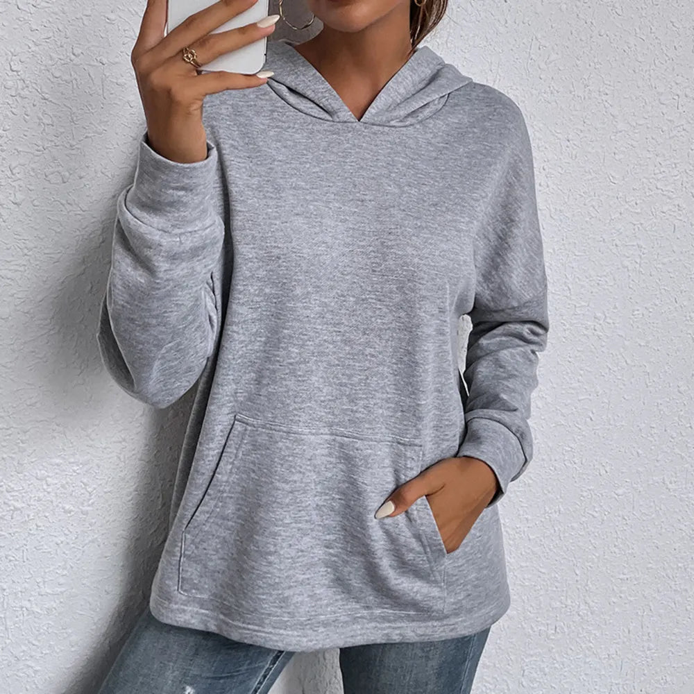 Crochet Lace Back Kangaroo Pocket Hoodie