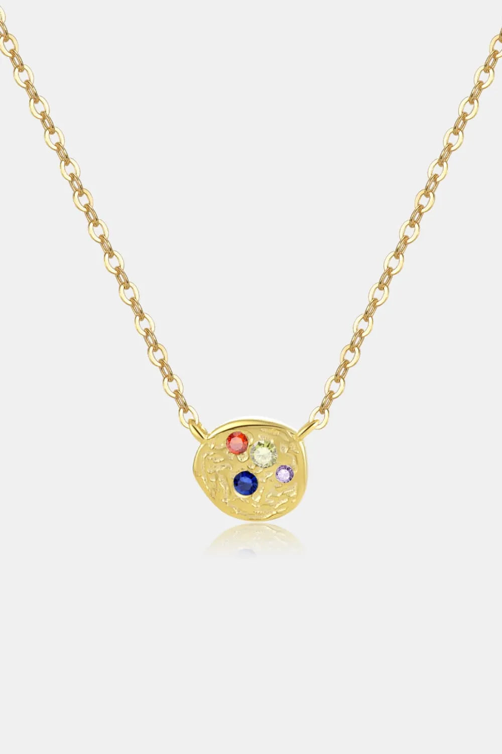 Inlaid Zircon Pendant 925 Sterling Silver Necklace