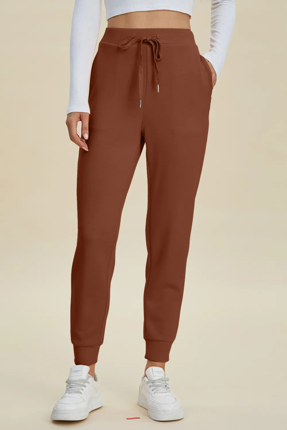 Basic Full Size Air Scuba Drawstring High Waist Joggers