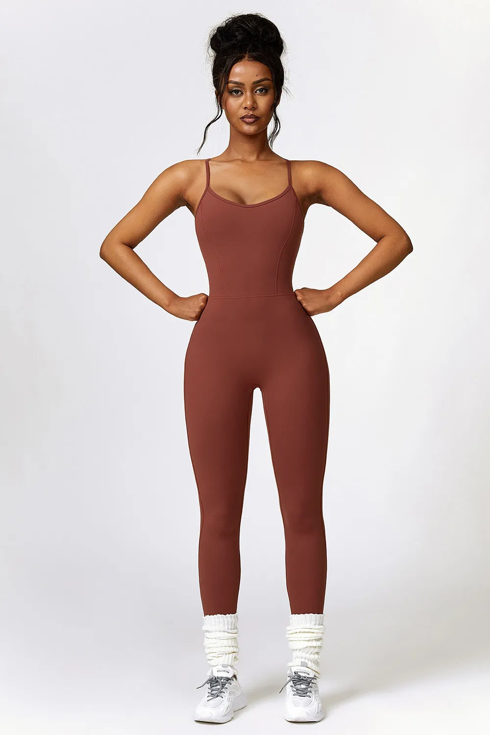 Basic Open Back Spaghetti Strap Active Jumpsuit