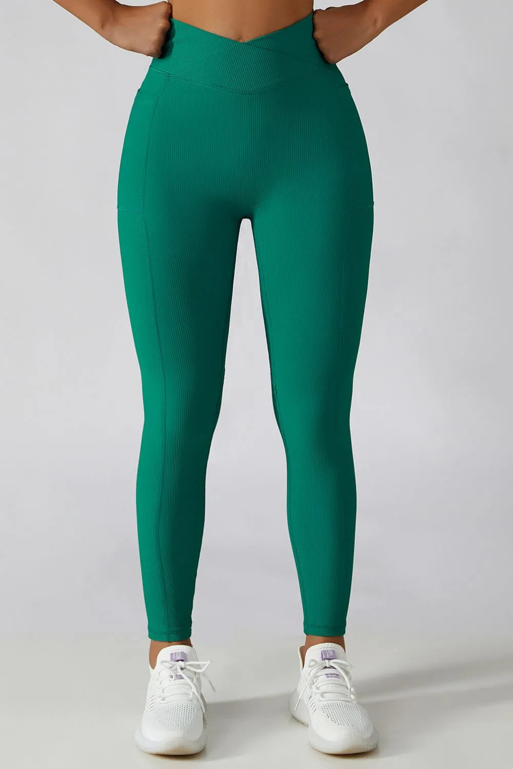 Basic Crossover Waist Active Leggings