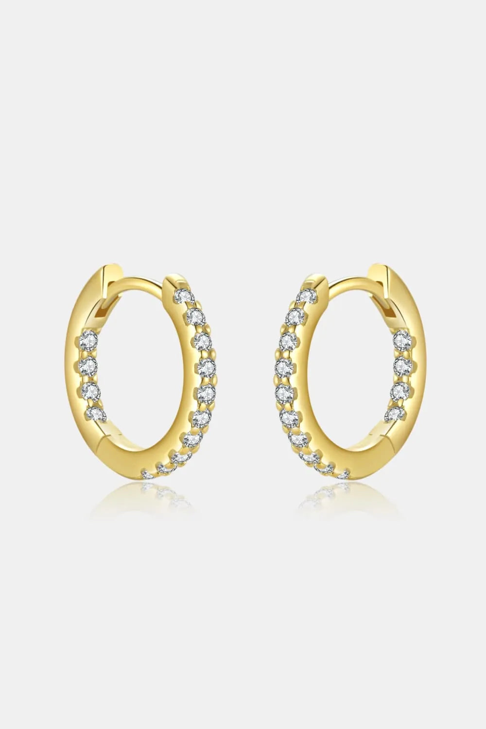 Inlaid Zircon 925 Sterling Silver Huggie Earrings