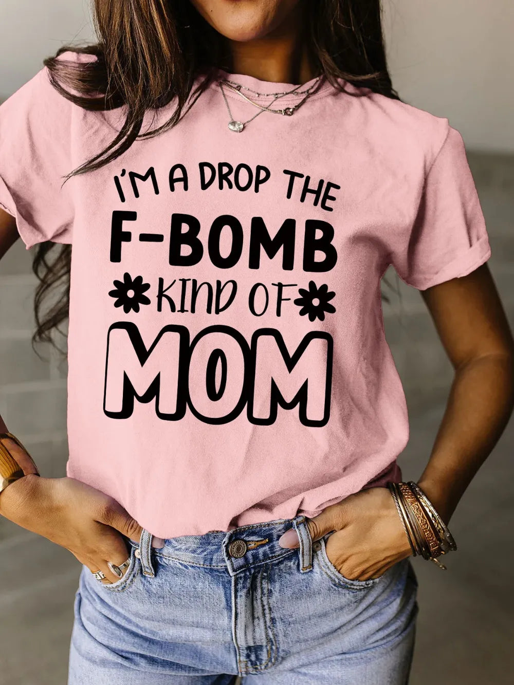 Full Size Letter Graphic Round Neck Short Sleeve T-Shirt