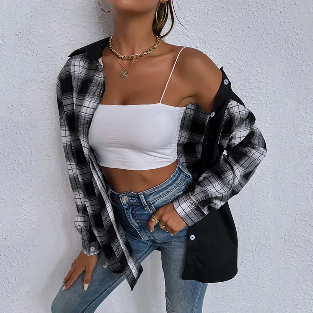 Contrast Paid Drop Shoulder Overshirt