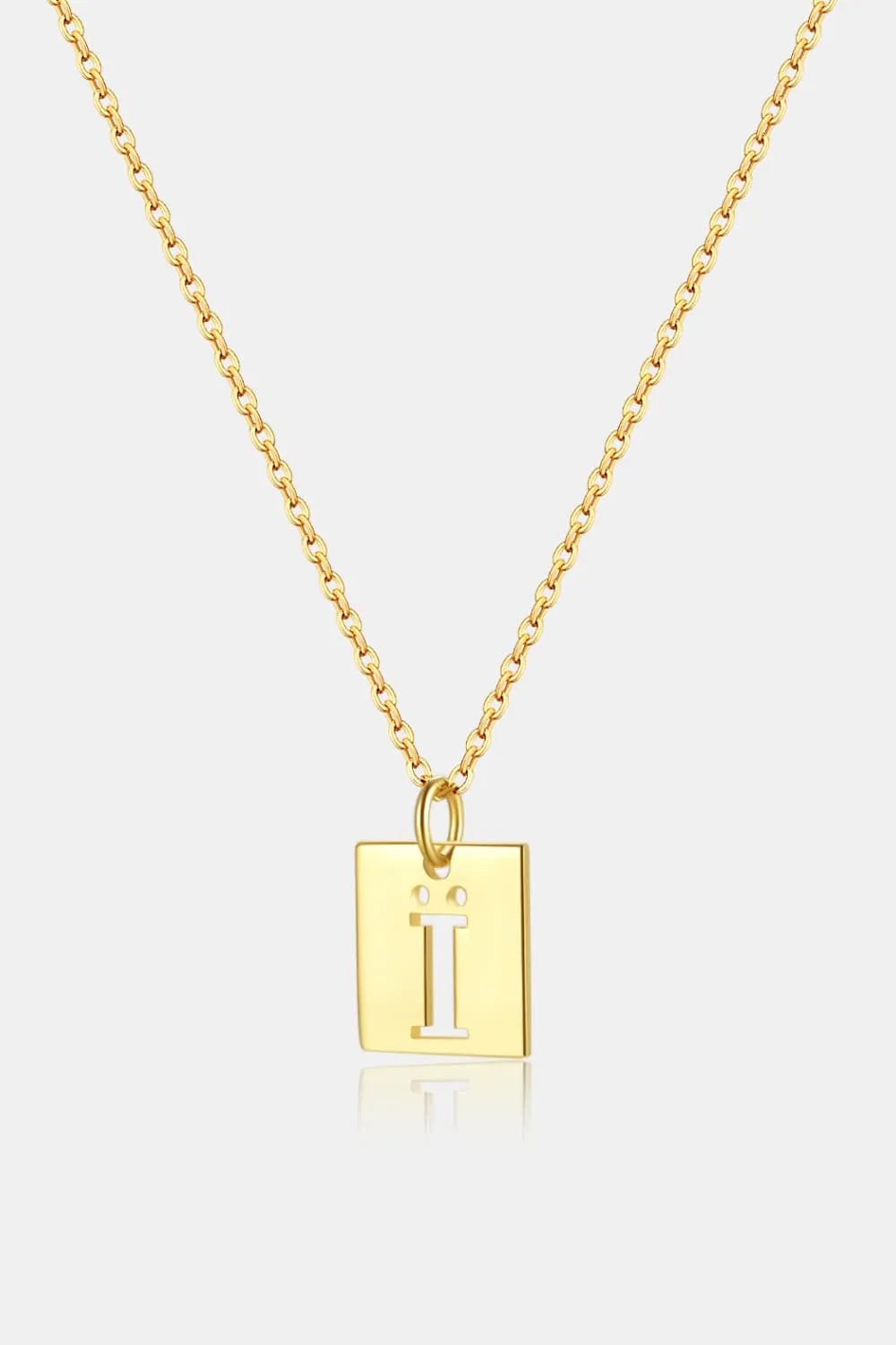 Cutout Rectangle Pendant Necklace