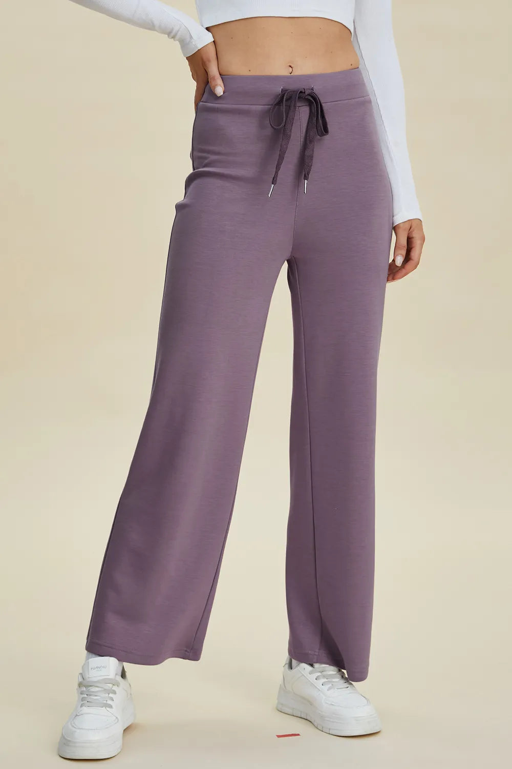 Basic Full Size Air Scuba Drawstring Wide Leg Pants