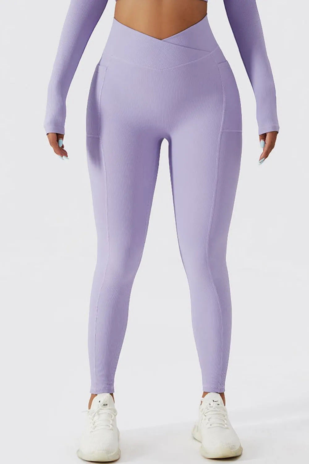 Basic Crossover Waist Active Leggings