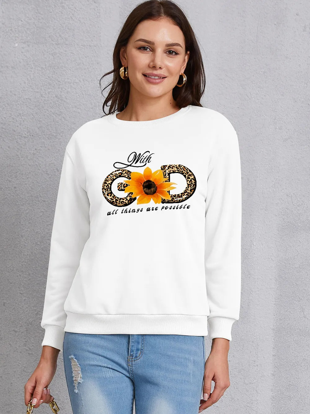 Sunflower Round Neck Dropped Shoulder Sweatshirt