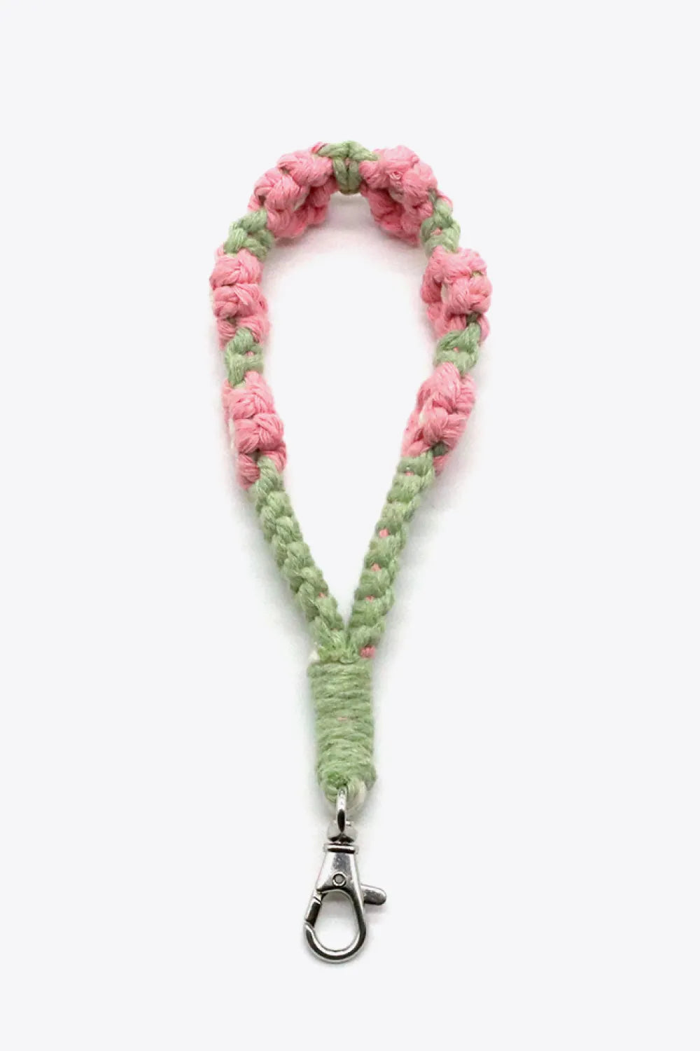 Assorted 4-Pack Hand-Woven Flower Macrame Wristlet Keychain