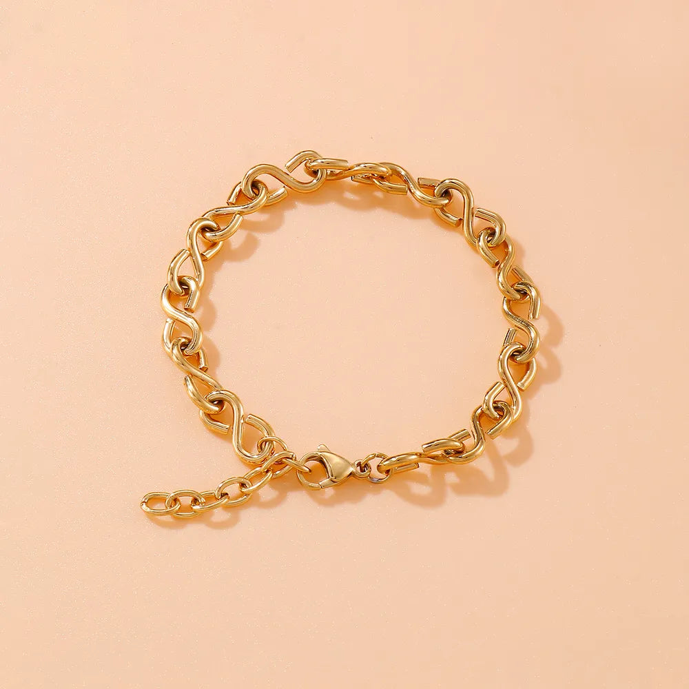 Stainless Steel Figure 8 Chain Link Bracelet